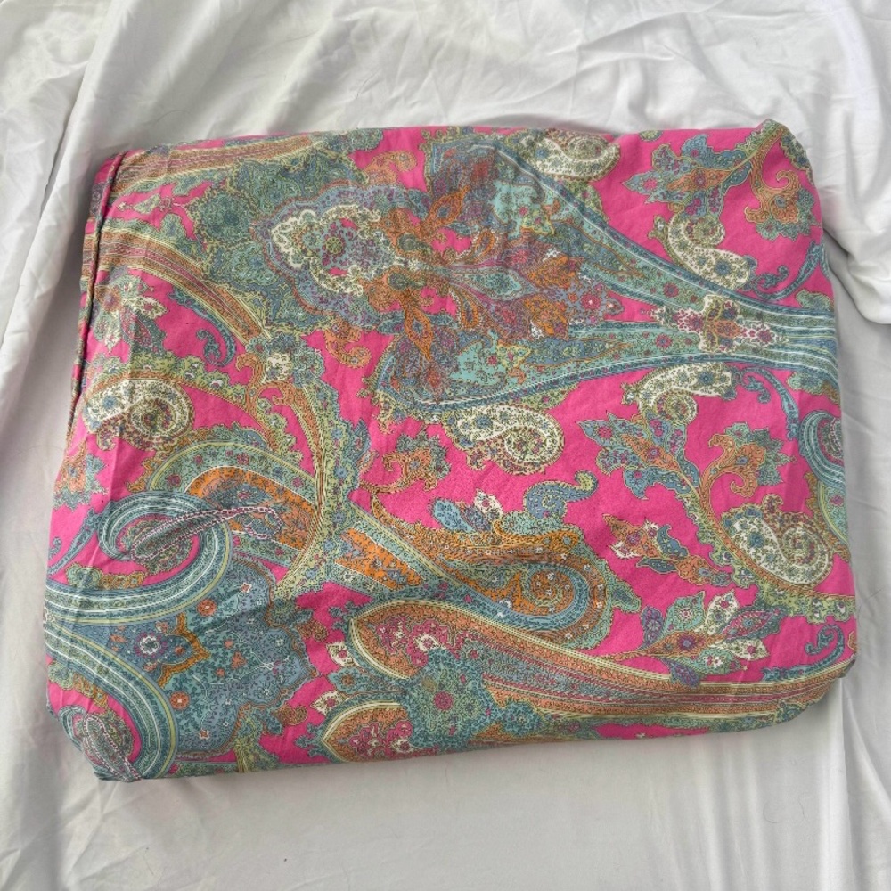 Ralph Lauren Percale Twin Duvet Pink Paisley